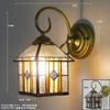 European-style Retro Aisle Corridor Balcony Bedside Glass Wall Lamp Tiffany Stained Glass Pastoral Mirror Front Lighting