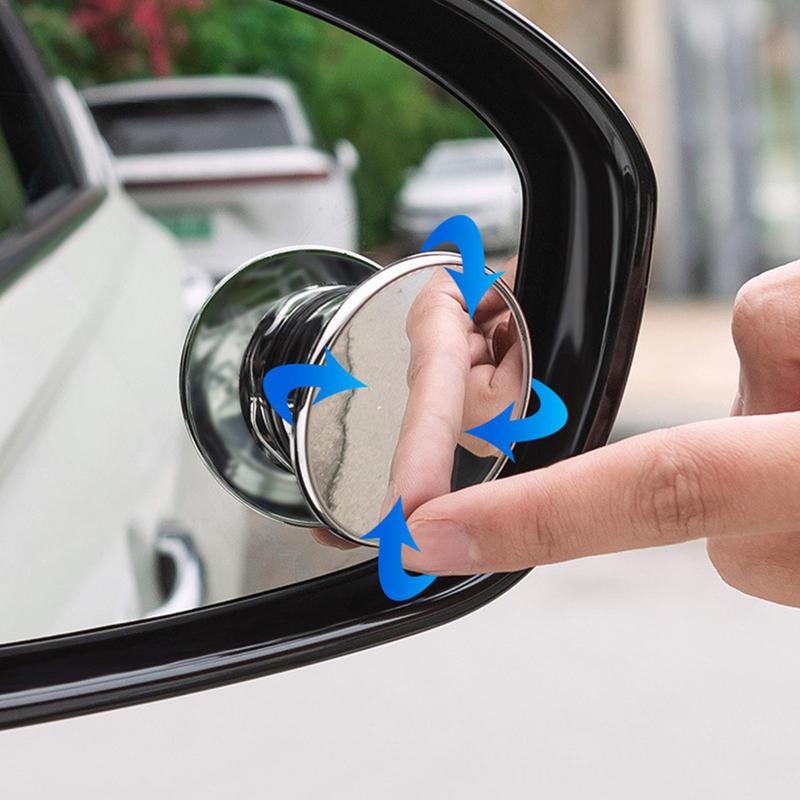 Blind Spot Car Mirror Round HD Glass Frameless Convex Mirror With Suction Cup Rear View Mirrors Exterior Accessories For Car