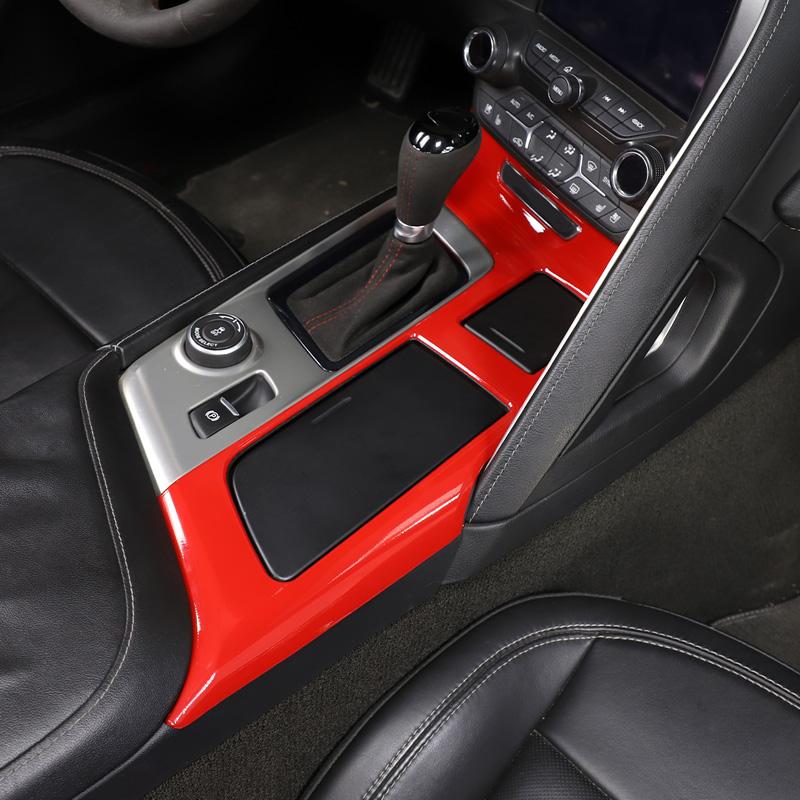 ABS Carbon Fiber Car Center Console Gear Shift Panel Frame Cover Trim For Chevrolet Corvette C7 2014- Interior