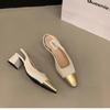 New Women's Low Heel Shoes Women's Dress Shoes Mid Heel Wedding Sandals All Matching Pointed Princess Shoes