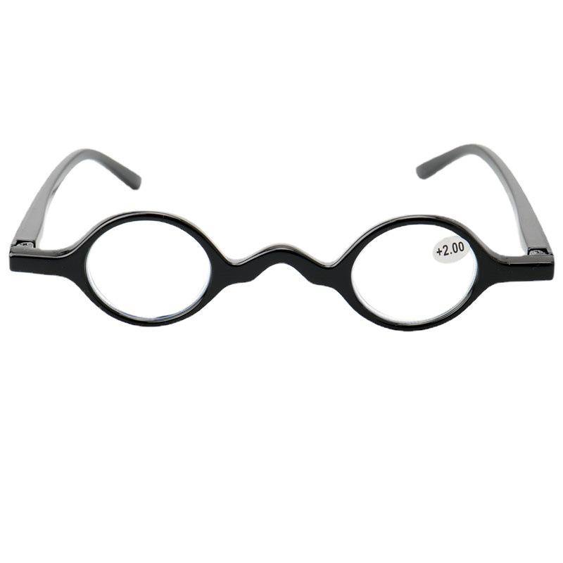 2023 Fashion Japanese Reading Glasses: Anti-Blue Light, Small Round Frame, Mini Spring Temples