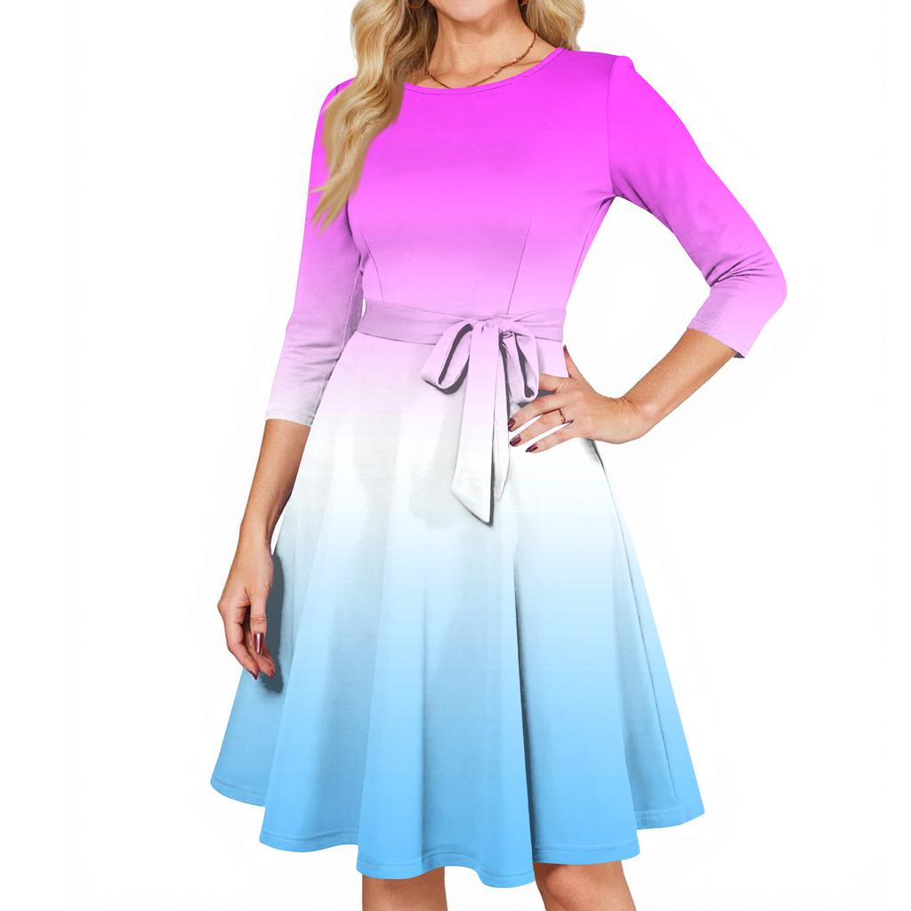 Women's Cocktail Dresses 3/4 Sleeve Vintage Wedding Guest Dress