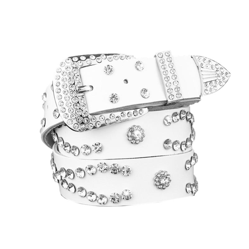 

Пояс со стразами для платья, регулируемый пояс с пряжкой, блестящий широкий пояс с блестками, женский пояс для юбки белый