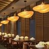 Retro Bamboo Pendant Light Zen Tea Room Vintage Basket Ceiling Chandeliers Lamps Home Decor E27 Handmake Weave Lighting Fixtures
