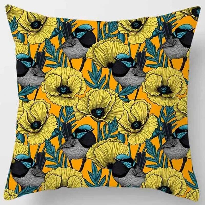 Fashion yellow decorative pillowcase, living room sofa office seat waist cushion  cover  aesthetic home decoration