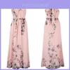 Elegantes ärmelloses Maxikleid für Damen in Übergröße mit Blumenmuster und Gürtel für Sommerpartys