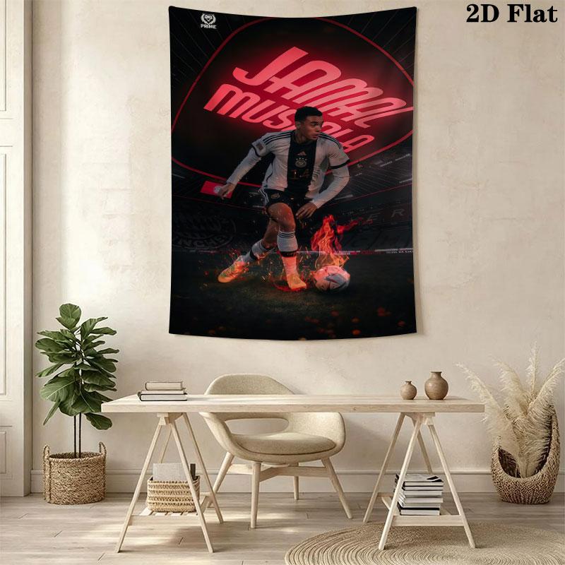 Jamal Musiala Glory  Wall Hanging Printed Fabric Blanket Decorative Tapestries for Bedroom Living Room Home Decor