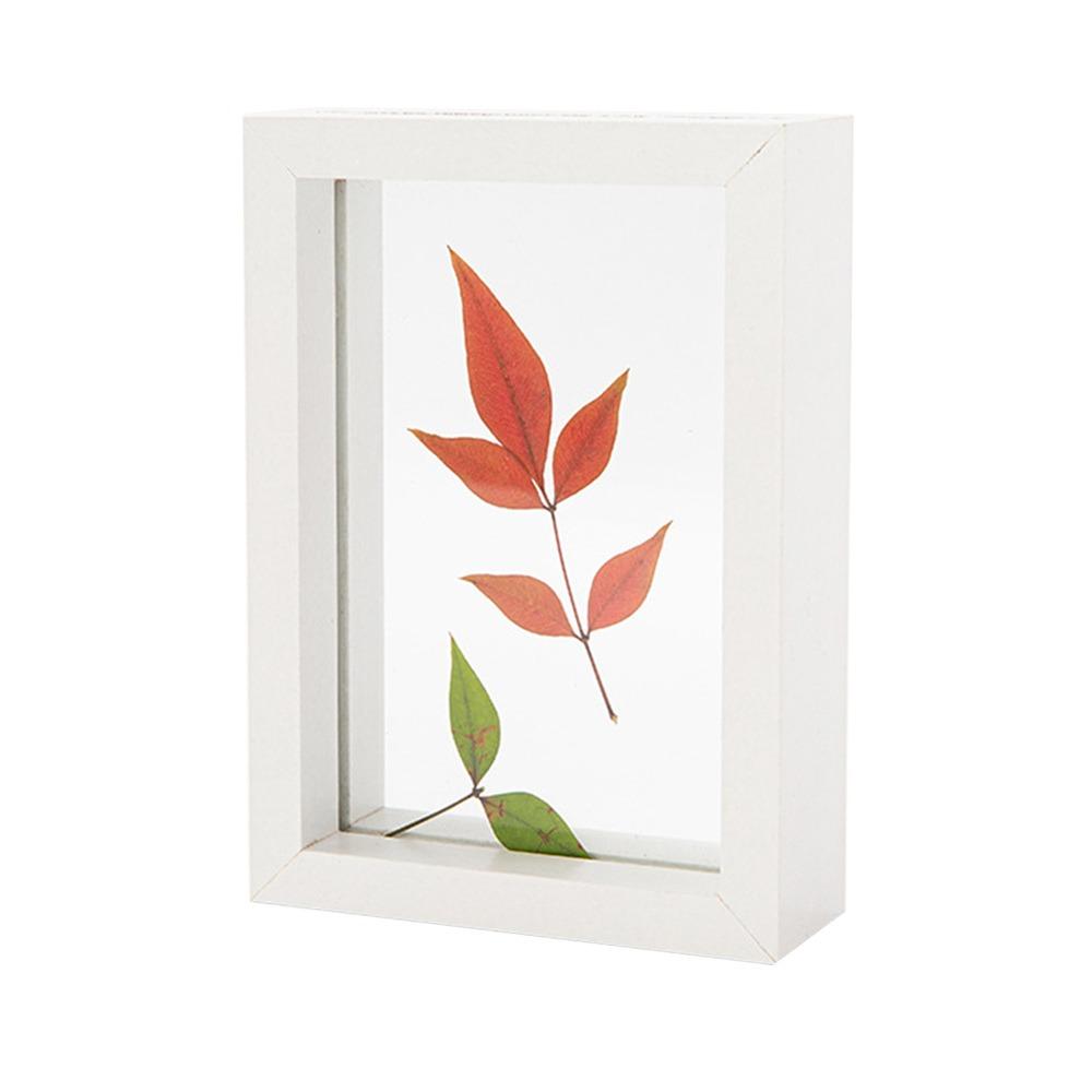 

Двусторонняя фоторамка Деревянная рамка для рисунков и картин Домашнее украшение White/5inch