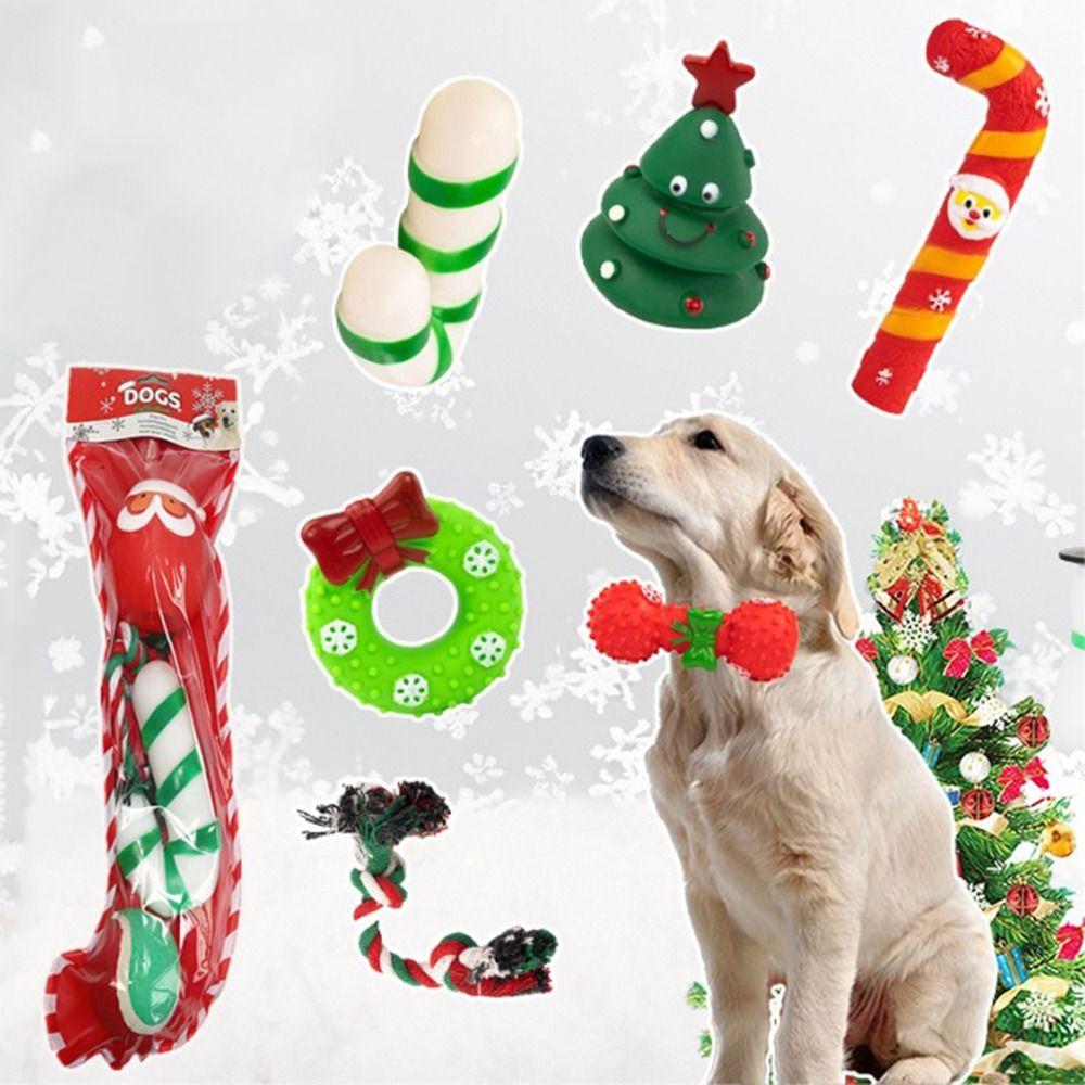 

2/3/4Pcs Simulation Christmas Dog Toys Creative Pet Interactive Toy for Dogs Puppy