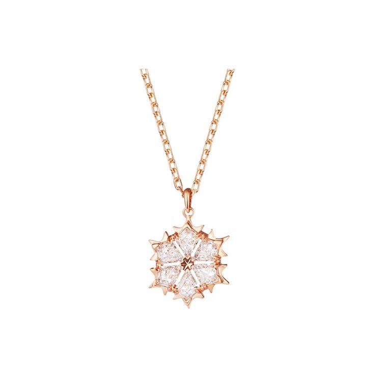 

Swarovski Magic Snowflake Imitation Crystal Necklace Women necklace Rose-Gold White 5428431 Box (Random Color)
