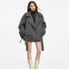 Grey Short Woolen Coat for Women, Winter Casual Woolen Coat for Women