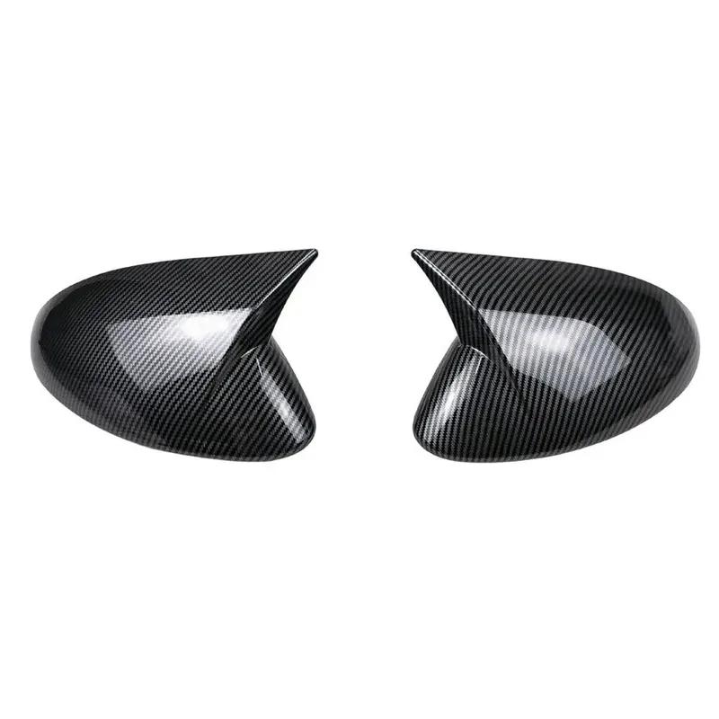 For Alfa Romeo Stelvio 2017- Car Rearview Side Mirror Cover Wing Cap Exterior Sticker Door Rear View Case Trim Carbon Fiber