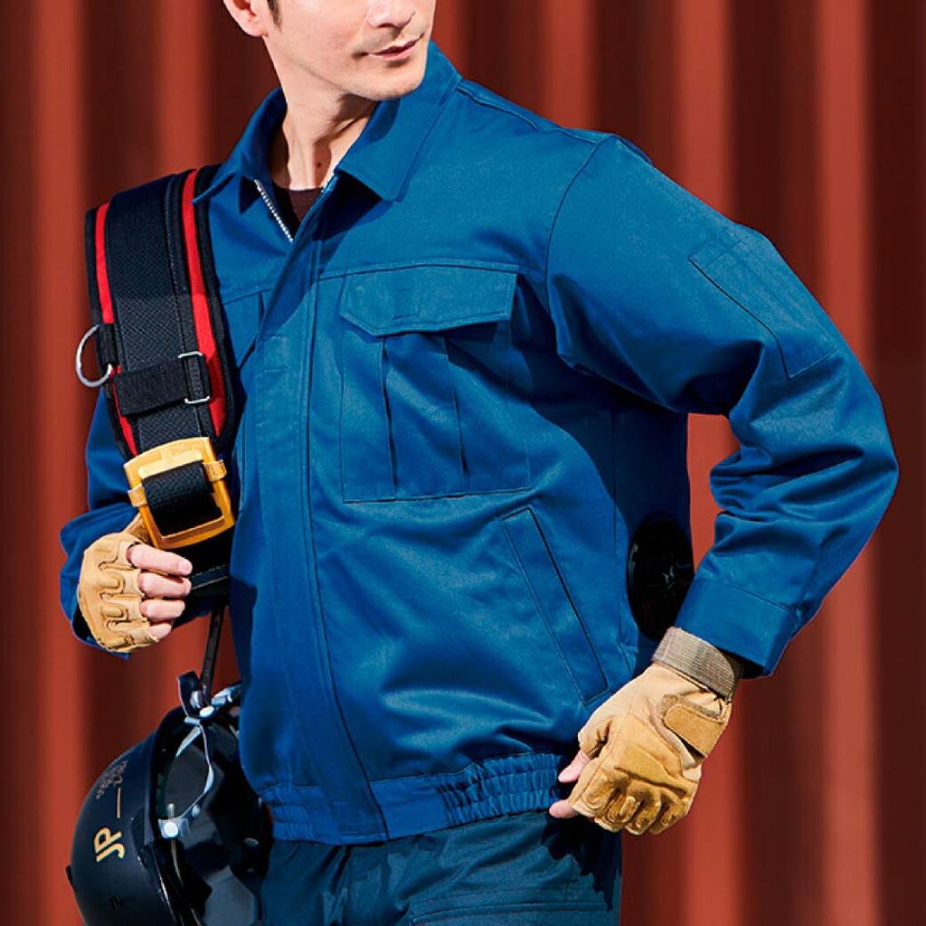 Fujin Arbeitskleidung, langärmelig, für Sozialarbeit, Feuerwehr, dick, professionell, Uni-Aufkleber inklusive, dunkelblaue Kleidung, Blouson, nur, KU90600,