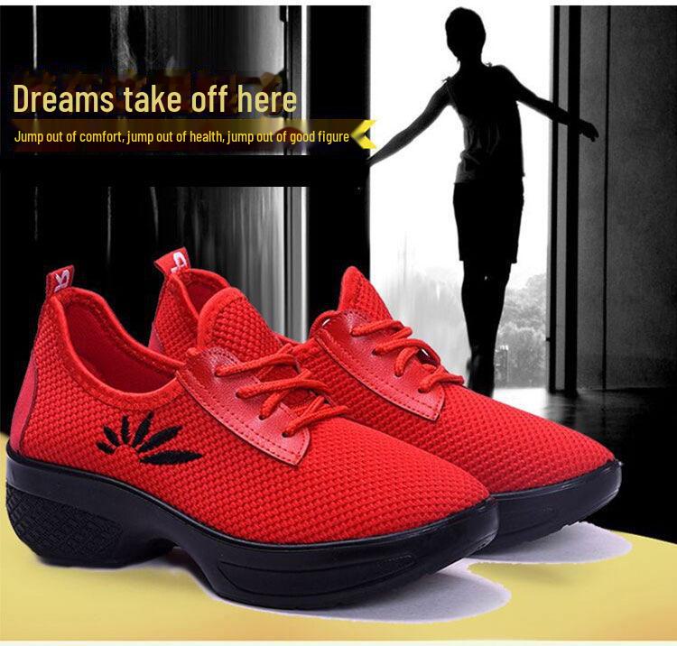 Ju Hutong bársony pamut fitnesz- és tánccipő - légáteresztő, puha talpú, középsarkú minden évszakhoz.