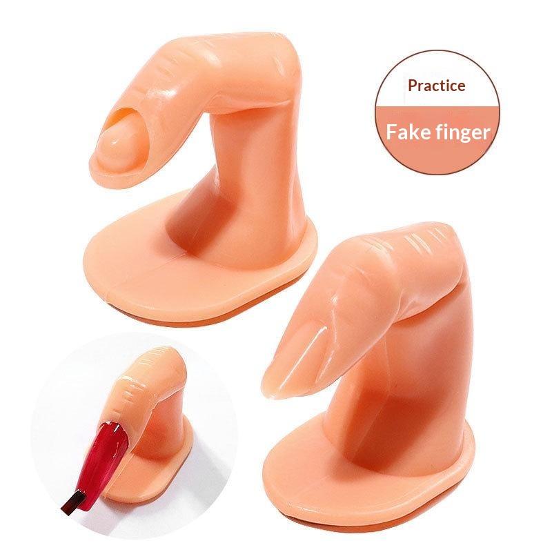 5Pcs Practice Fingers Manicure Beginners Training, Acrylic Uv Gel Finger Design False Nail Tips Model Diy Display Tool