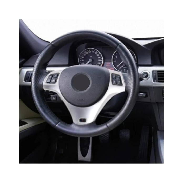 For 2005-2012 BMW 3 Series E90 E92 ABS Matt Black Car Steering Wheel Frame Cover Trim Sticker Car Accessories para auto