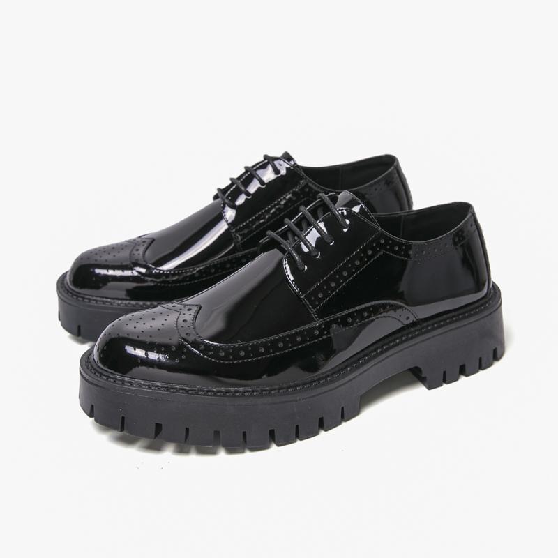 Fashion Suit Thick Soled Men's Leather Shoes Business Gentlemen Hot Selling Styles Work or Office Outdoor Street Trend Lace Up Shoes