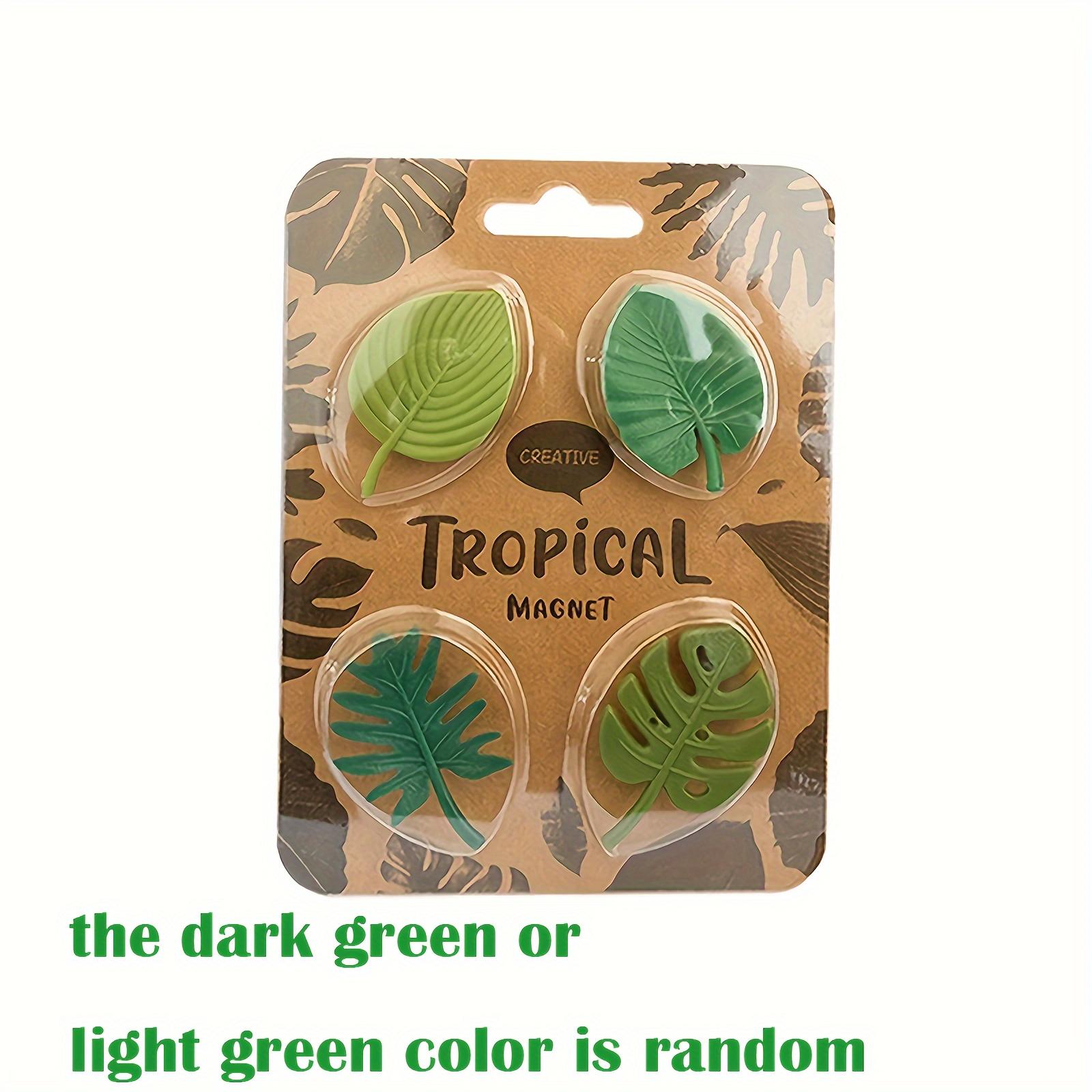 

Four Creative Fridge Magnets in Deep Green Or Light Green Randomly Designed for a Fun And Unique Decoration green-4 pcs