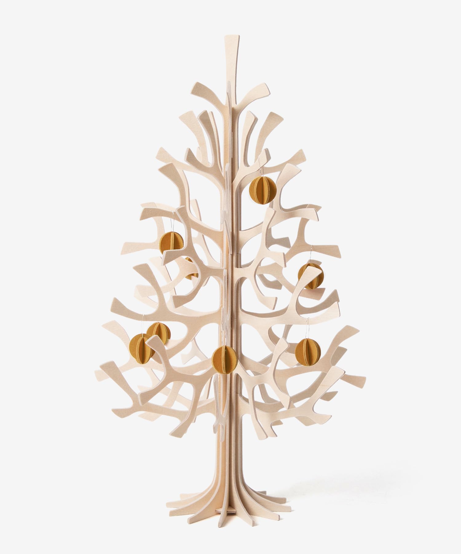 Lovi Fir Tree Set of 8 Mini Natural Wood x Cinnamon Brown 30cm, Balls, (Forest Green/Cinnamon Brown) [Used]