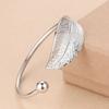 Fashion 925 Silver Cuff Bracelet For Woman Open Luxury Leaf Shaped Adjustable Charm Bangle Bracelets Party Jewelry Gift