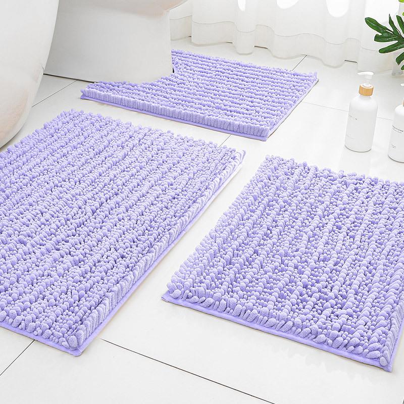 Chenier Solid Color Long Hair Bedside Mat Bedroom Carpet Bathroom Absorbent Floor Mat Bathroom Non-Slip Foot Mat Toilet Door Mat