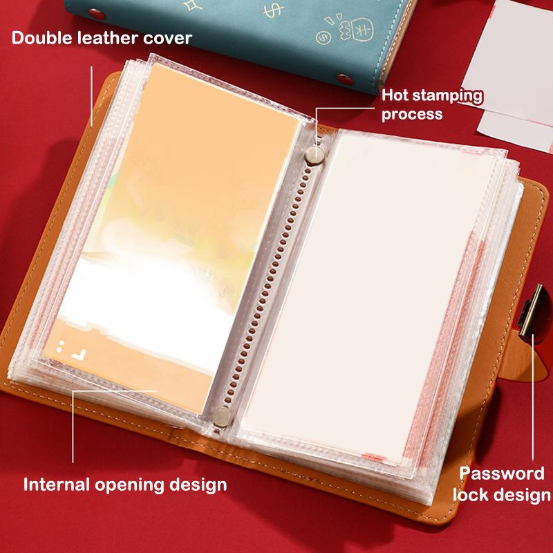 200 Envelopes Money Saving Challenge With Password Lock Save Money Pu Money Collection Book Large Capacity Portable