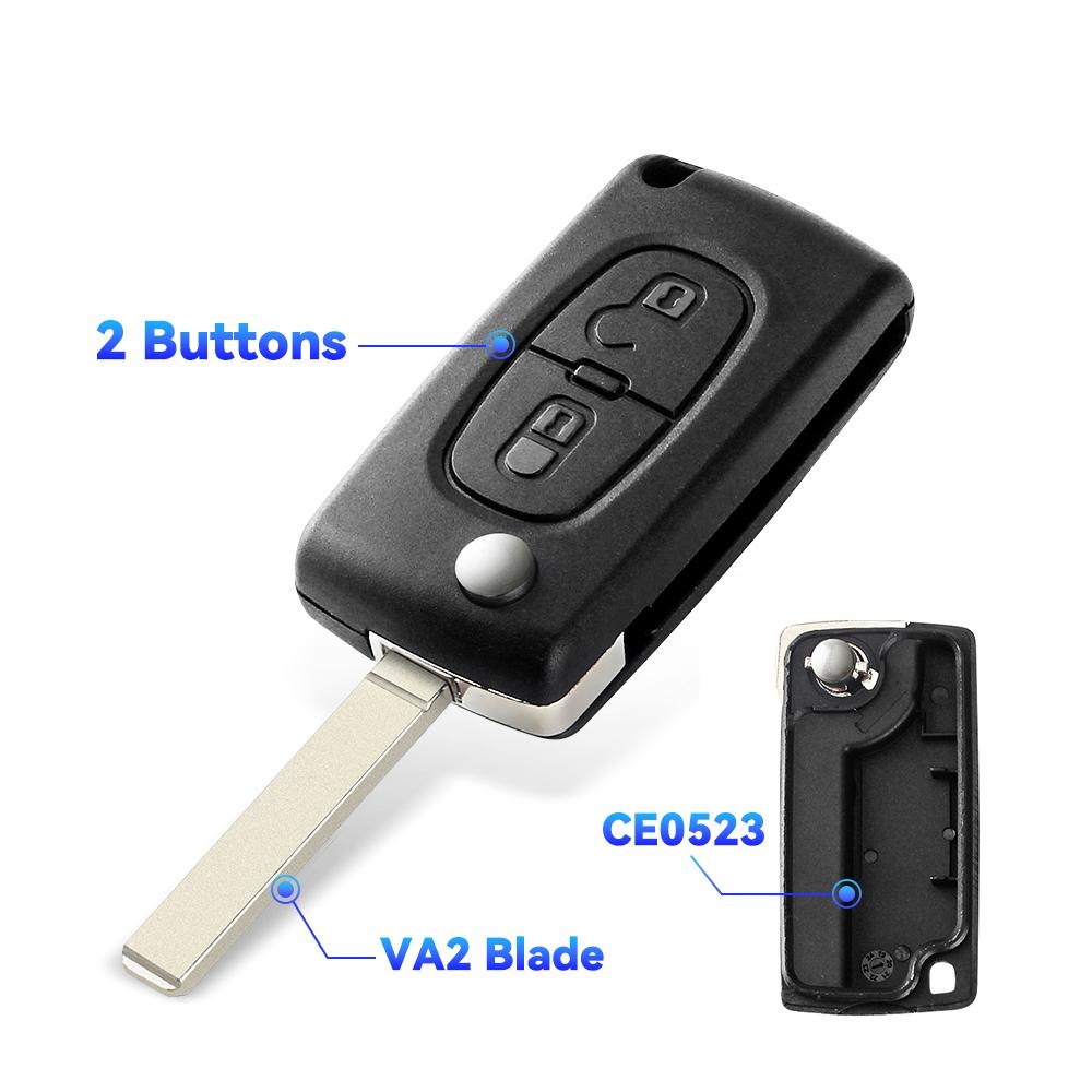 For Citroen C2 C3 C4 C5 Berlingo Xsara Picasso For Peugeot 306 407 807 Ce0523 Ce0536 2/3/4Bnt Flip Remote Car Key Shell