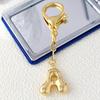 Letter Keychain Mini 3D Alphabet Charm Matte Glossy Golden Plating Key Chain with Lobster Clasp Bags Keys Bracelets Accessories