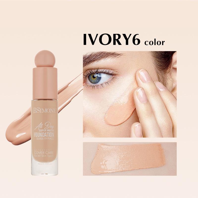 

Bsimone 28Ml Liquid Foundation Concealer Long-Lasting Bb Cream Waterproof Pore-Minimizing Lasting Bright Dry To Oily Skin Care IVORY6