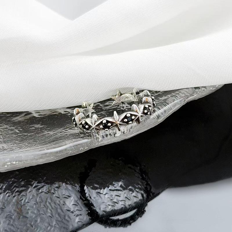 Донгдаемун Ретро Восьмиконечный Крест Открытое Кольцо Кольцо-Сет с Панк-Индивидуальностью Женское Adjustable opening