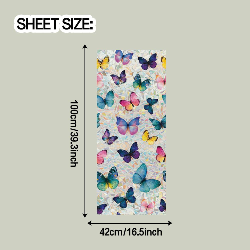 Laser-Cut Butterfly-Patterned Decorative Sticker for Living Room Glass Doors and Windows