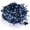 Low-Voltage Dark Green Wire Twinkling Star Fairy Lights - Outdoor Christmas LED String Lights for Courtyard Decoration.