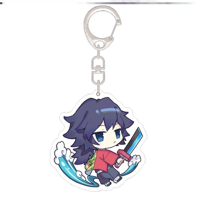 Keychain Pendant Anime Demon Slayer Kimetsu No Yaiba Kamado Tanjirou Double Sided HD Bag Pendant Gift For Fans Cosplay Props Jewelry Gift