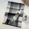 100% Wool Scarf For Women Men British Style Tartan Plaid Cashmere Scarves With Tassel Female Winter Warm Neck Scarf Shawl