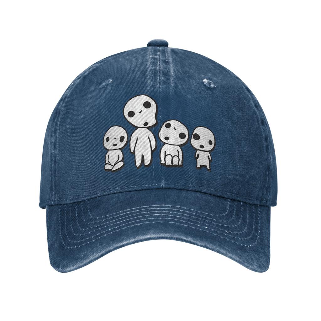 Unisex KodamaS Aniem Movie M-Mononokeed Print Hats Casual Distressed Washed  Baseball Cap Adjustable
