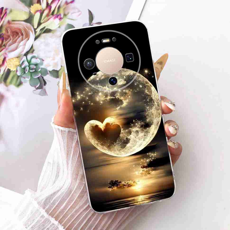 For Huawei Mate 80 5G 2025 Case VYG-AL00 Soft Silicone Sweet Heart Painted Cover Case For Huawei Mate80 Mate 80 TPU Fundas