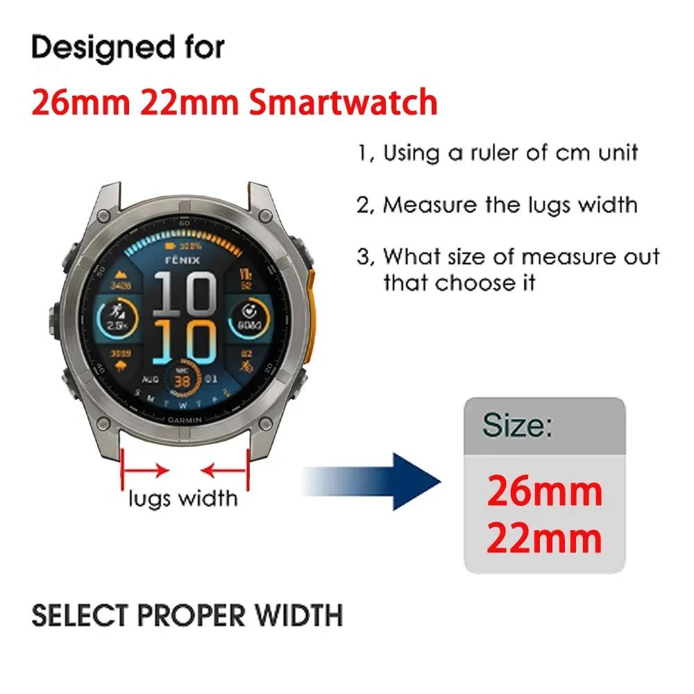 QuickFit 22mm 26mm Leather+Silicone Strap For Garmin Fenix 8 47mm 51mm 7 7X 6 6X 5 5X Plus Enduro 3 Tactix 9 Forerunner 965 955 970 Nylon Band