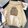 New Black Long Sleeve Hoodie Tops Woman Cat Shark Hooded Sweatshirts Funny Animal Cartoon Printing Graphic Pullover Streetwear