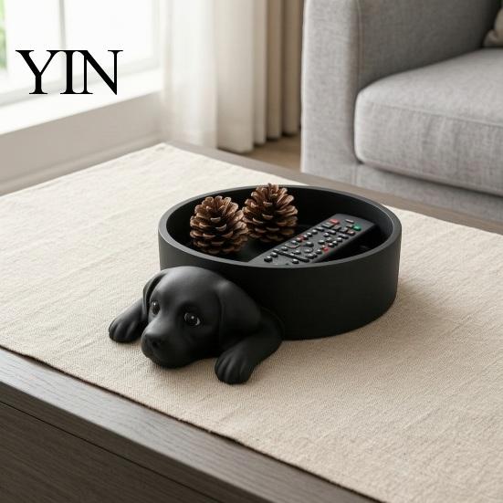 Decorative Storage Box 3D Printed Labrador Dog Tray, Cute Puppy Key Holder Decor, Compact for Small Spaces Shaped Catchall Bowl Entryway Bedroom
