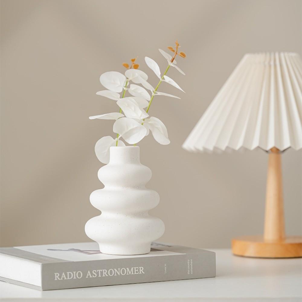 Decorative Plastic White Vase Simple Home Desktop Ornaments New Nordic Flower Vase  Table Decor