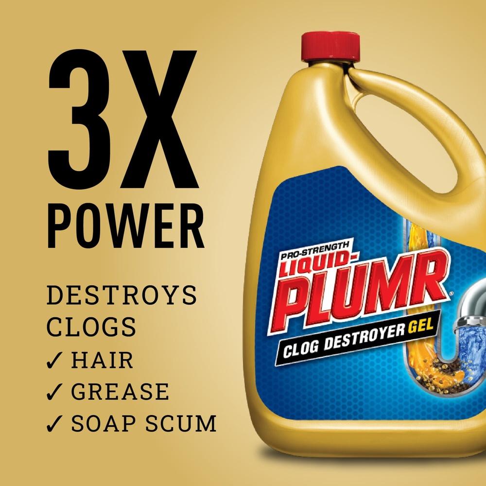 Pro Strength Drain Clog Remover Gel PipeGuard 3 In 1 Clog Eliminator Septic Safe Hair Grease Soap Scum Cleaner Kitchen Sink