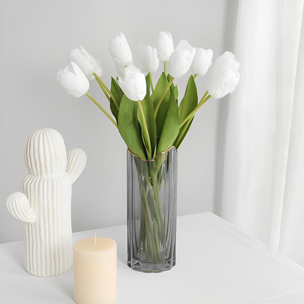Simulation Tulip Feel Moisturizing Silk Pleated Tulip Home Party Wedding Flower Arrangement Decoration
