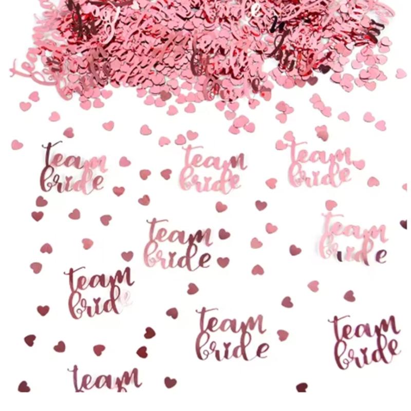

Glittering Team Bride Confetti For Wedding Party Decoration PVC Easy Cleanup Design Bridal Shower Celebration Props 15g