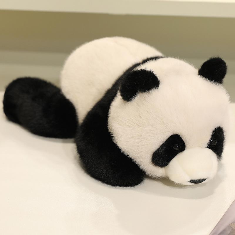 

Simulation lying down panda doll plush toy black and white panda raccoon doll children soothing doll 25cm（0.3kg）