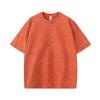 T-shirt da uomo in puro cotone pesante da 260 g, effetto retrò, con motivo a fiocchi di neve, vestibilità ampia, maniche corte