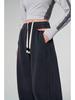 Extra Thick Black Wide-Leg Denim Women's Pants, Winter Retro Style with Plus Velvet Lining, 800g