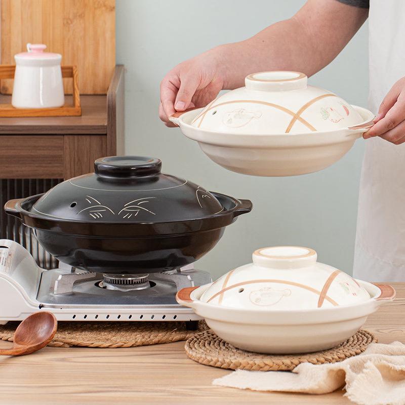 LIEI Ceramic Shallow Casserole Pot with Lid
