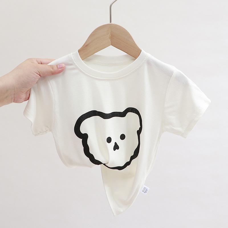 

2024 Summer Kids Korean Style Casual T-shirt - Boys & Girls Short-Sleeve 90 cm