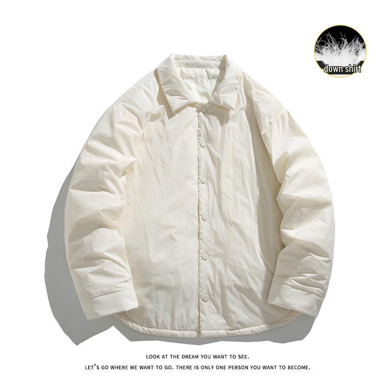 

Men s High-End Solid Color 85% White Duck Down Winter Jacket M
