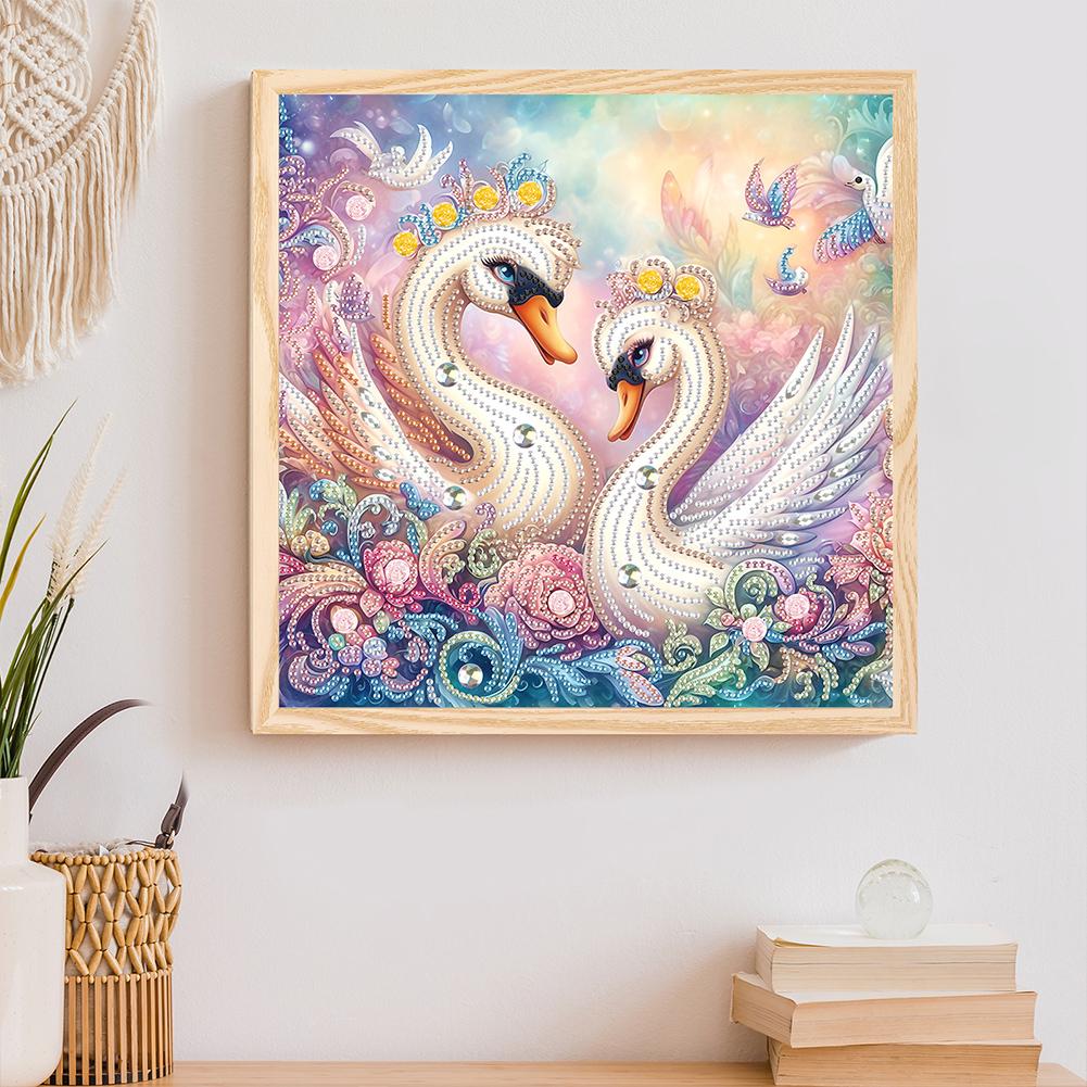 5D DIY Partial Special Shaped Drill Diamond Painting Kit Peacock Swan Decor
